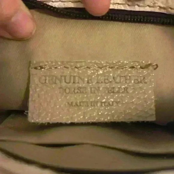 Crocodile Embossed Italian Calfskin Leather Brown Alice Crossbody - Picture 11 of 14